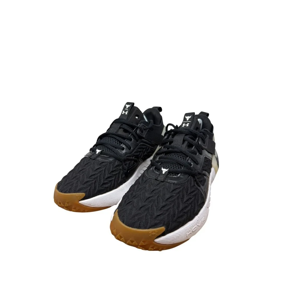 Under Armour Project Rock 6 Mens 9 Black Training Shoes HOVR 3026534-001
